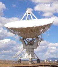 Steerable radio telescope dish.