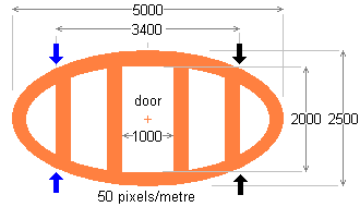 Elliptical door frame for a module of the landshare dwelling.