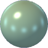 Uma esfera verde brilhante.
