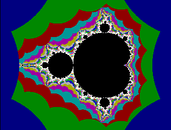 An image of the Mandelbrot Set, as generated by Robert John Morton's generator applet.