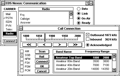 EBS Nexus call connection window.