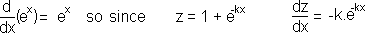 'e' to the 'x' has the same value as its derivative.
